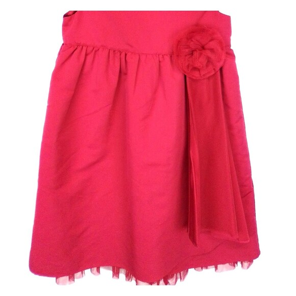 Baby Gap Girl's Short Sleeve High Round  Neckline Satin Feel Red Dress Size 5 - Picture 2 of 7